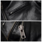 Black Leather Moto Jacket for men