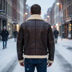 Men's RAF B3 Aviator Sheepskin Leather Jacket with Fur Collar & Adjustable Waist Belt – Mens Bomber Jacket