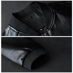Classic Black Bomber Jacket in Genuine Leather for men
