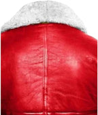 Men's RAF B3 Aviator Sheepskin Leather Jacket with Fur Collar & Adjustable Waist Belt – Mens Bomber Jacket