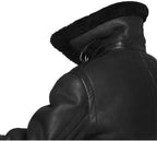 Men's RAF B3 Aviator Sheepskin Leather Jacket with Fur Collar & Adjustable Waist Belt – Mens Bomber Jacket