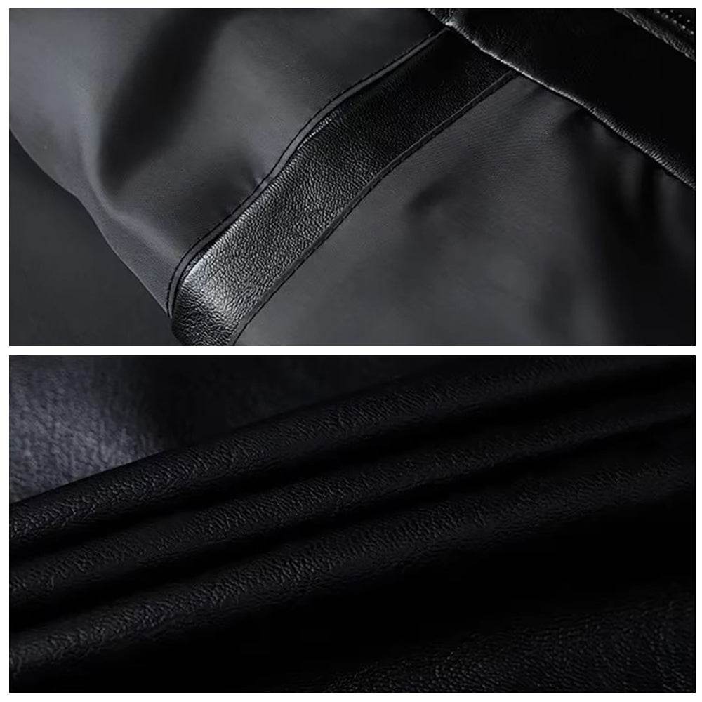 Classic Black Bomber Jacket in Genuine Leather for men