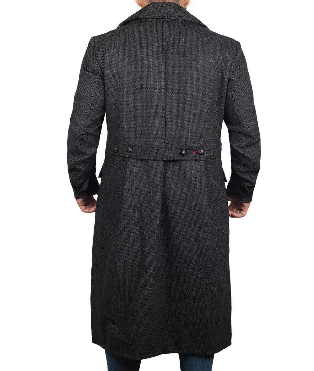 Classic Detective Grey Wool Trench Coat