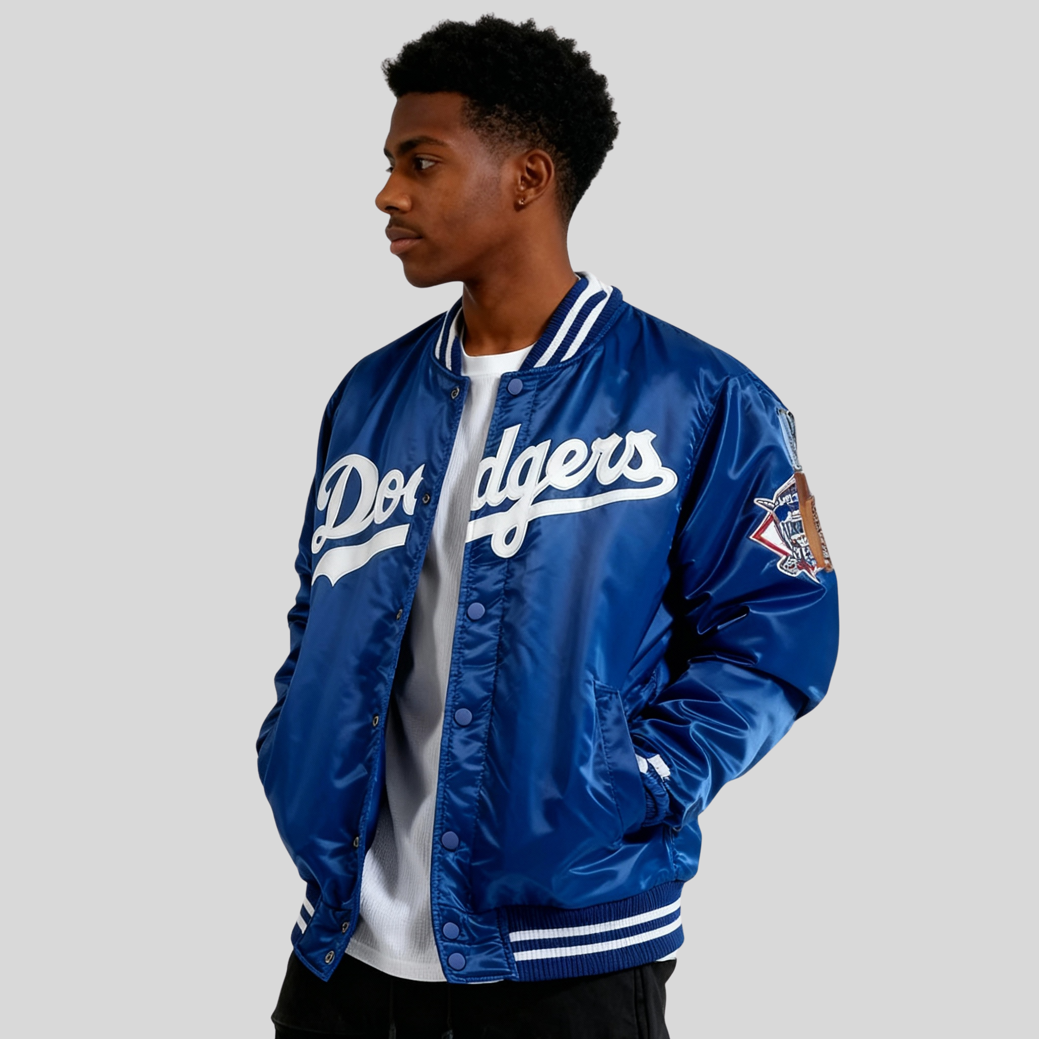 Los Angeles Dodgers Satin Bomber Jacket for men