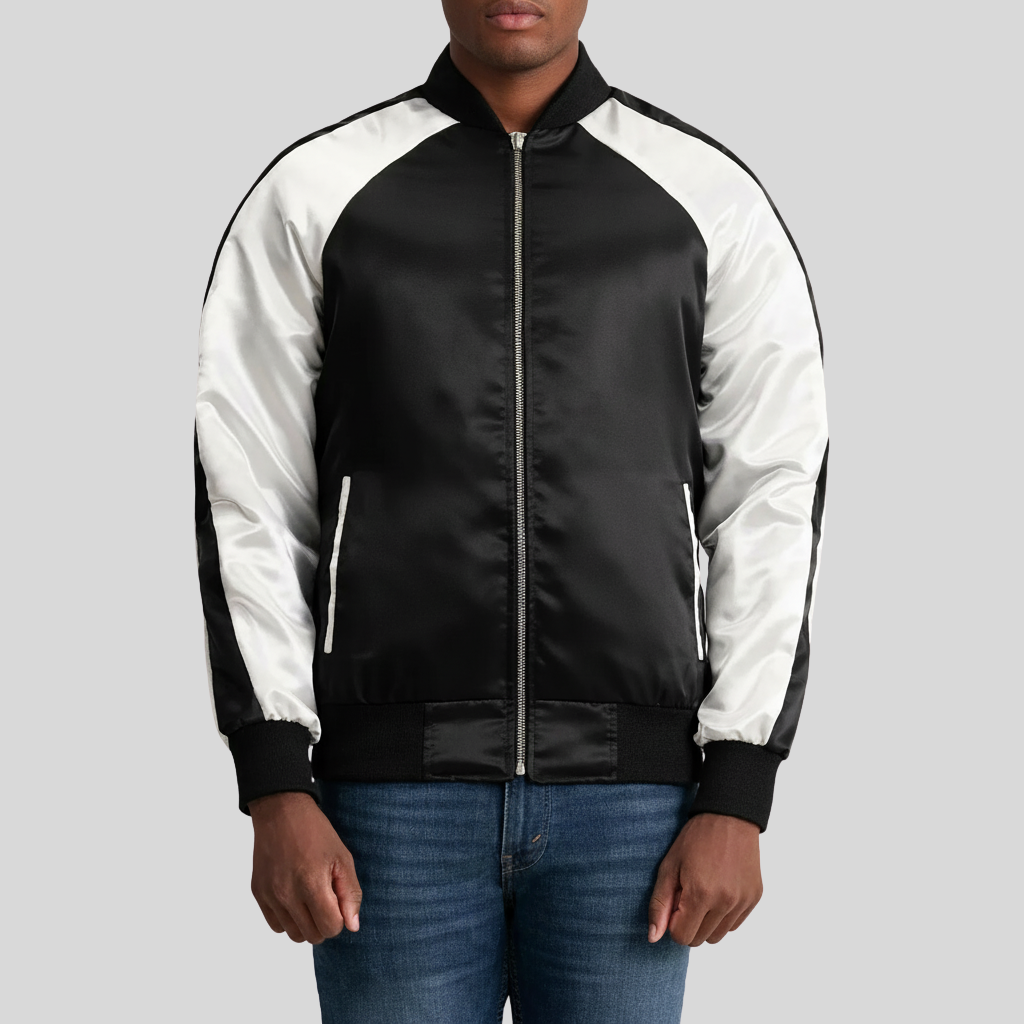 Clarke Black Varsity Jacket – Men’s Classic Hybrid