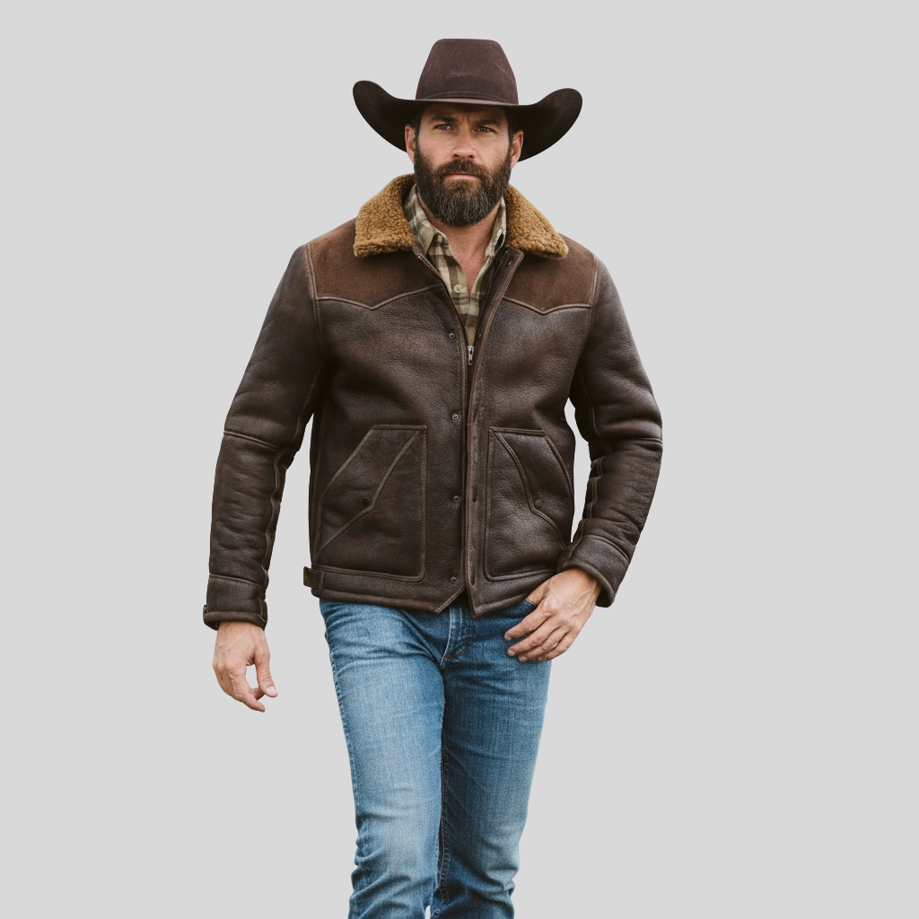 Classic Jackson Shearling Leather Jacket for men