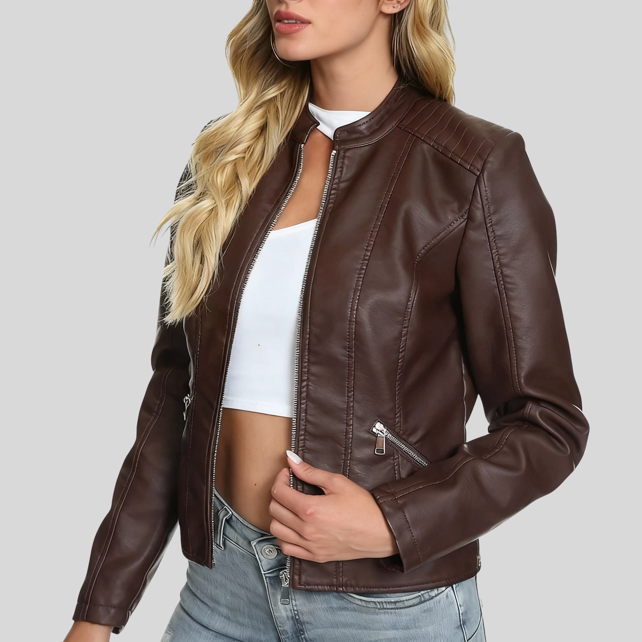 Heritage Coffee Leather Motorcycle Jacket