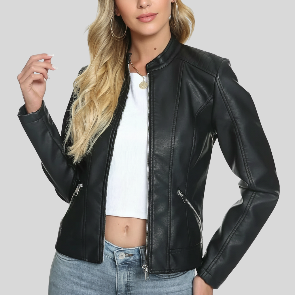 Heritage Deep Black Leather Motorcycle Jacket