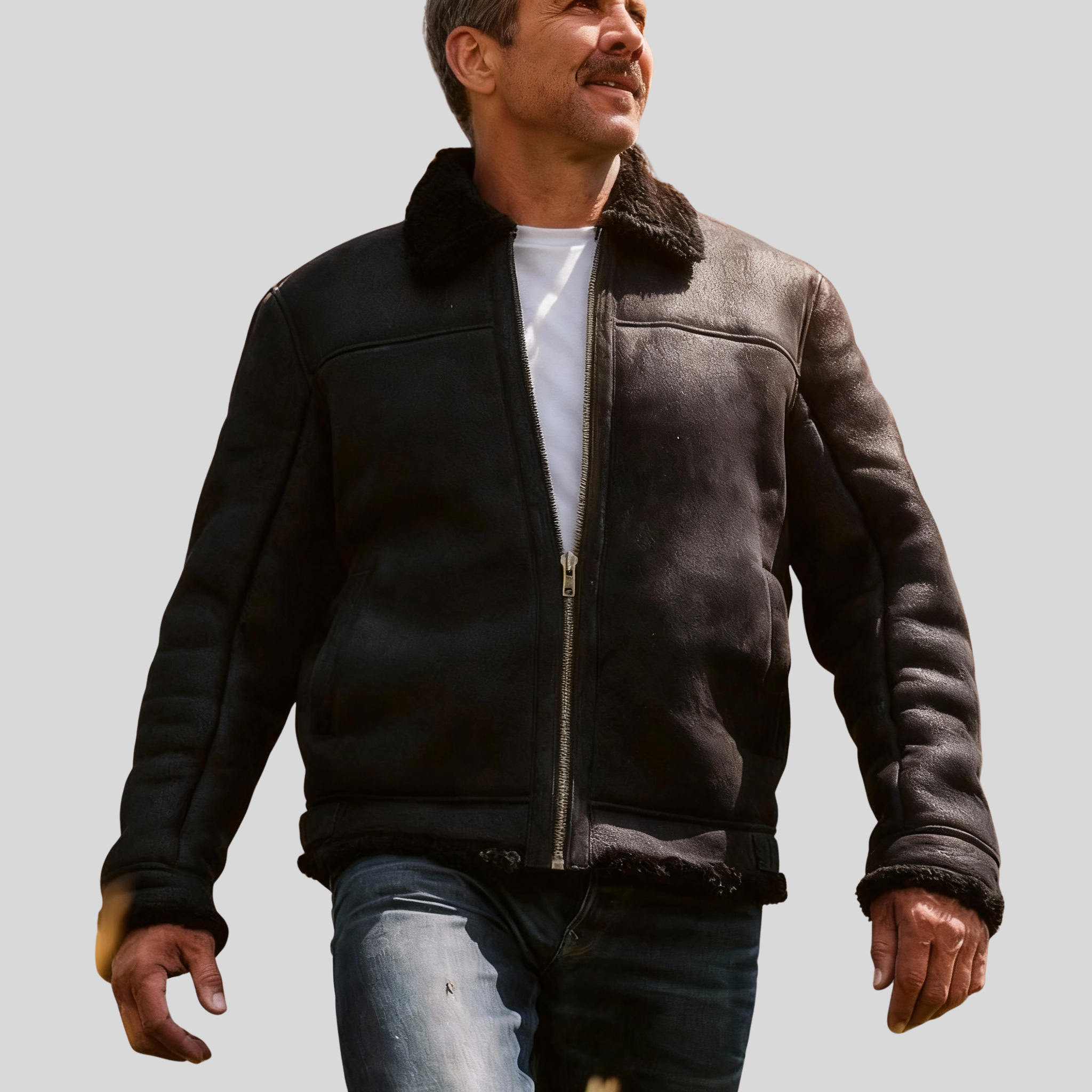 Heritage Shearling Leather Jacket for men