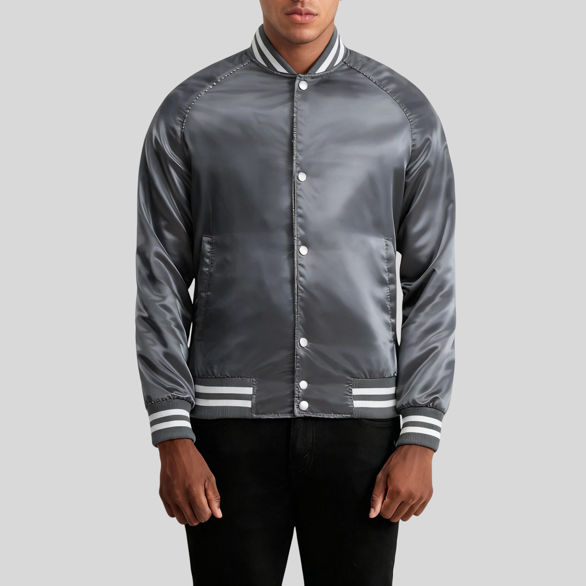 Xander Grey Varsity Jacket – Men’s Classic Hybrid