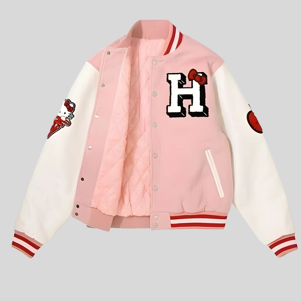 Hello Kitty Pink Varsity Jacket for men
