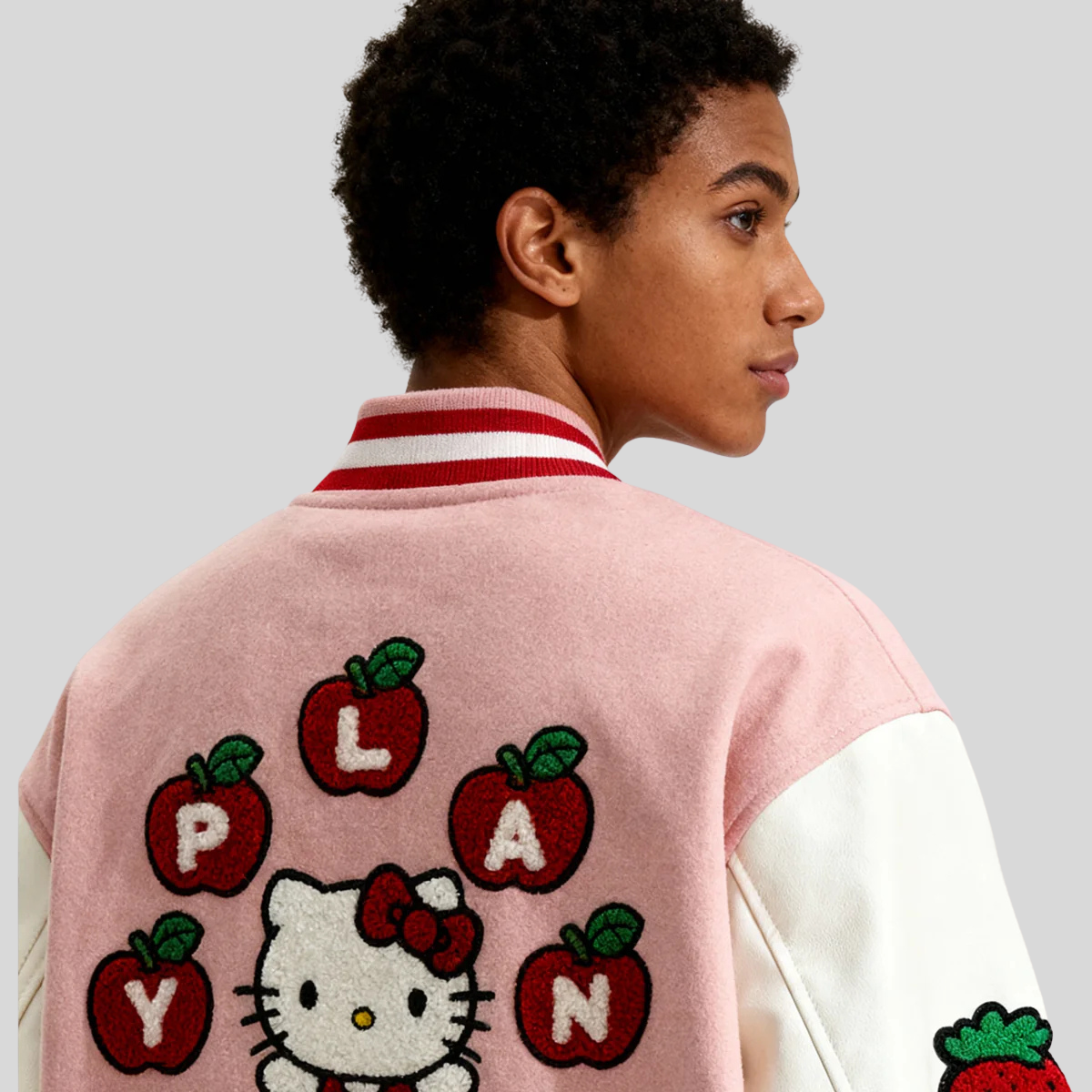 Hello Kitty Pink Varsity Jacket for men