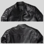 Black Leather Moto Jacket for men