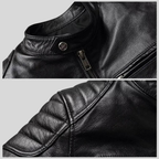Black Leather Moto Jacket for men