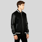Harrison Men’s Black Hybrid Varsity Jacket