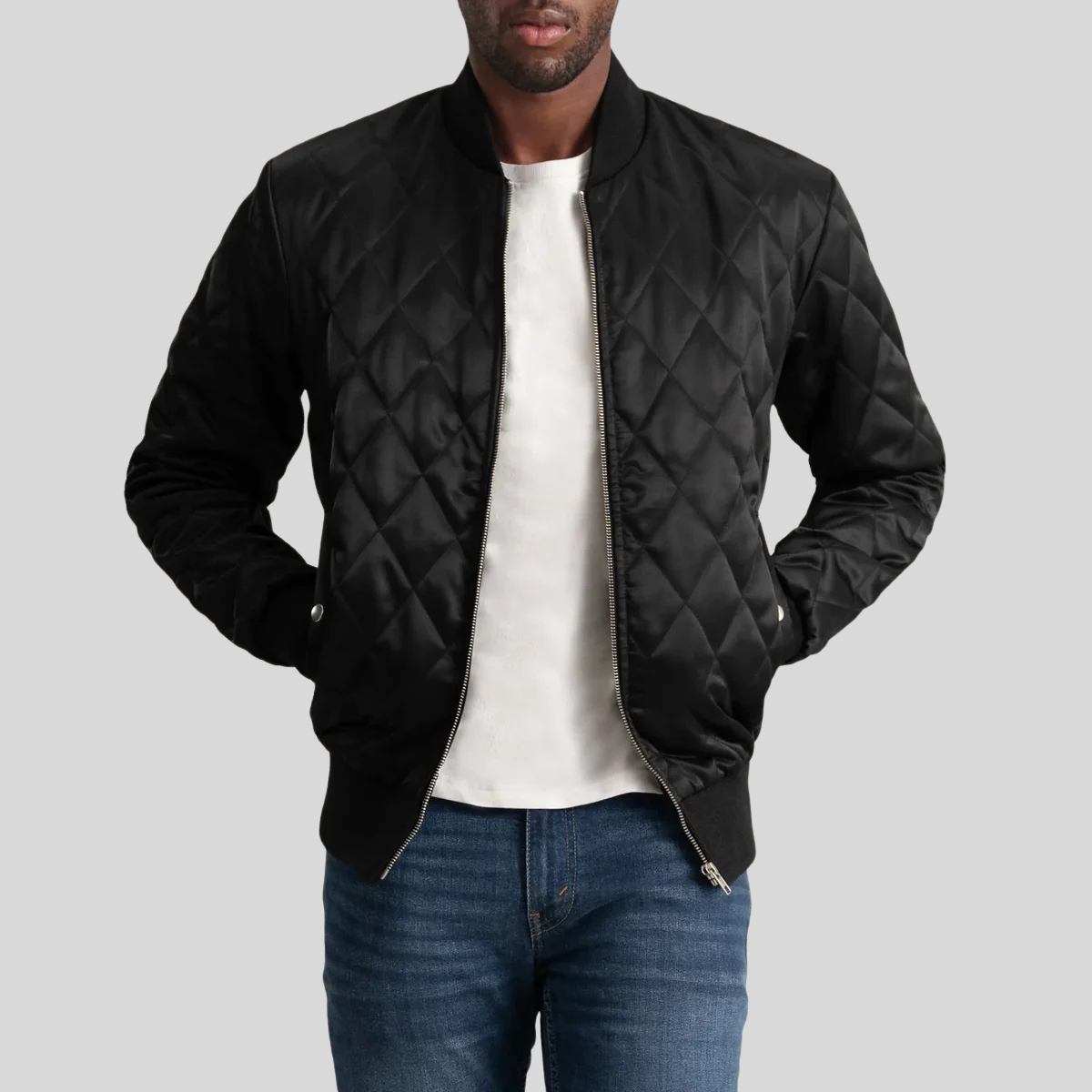 Danson Quilted Black Leather Varsity Jacket for men
