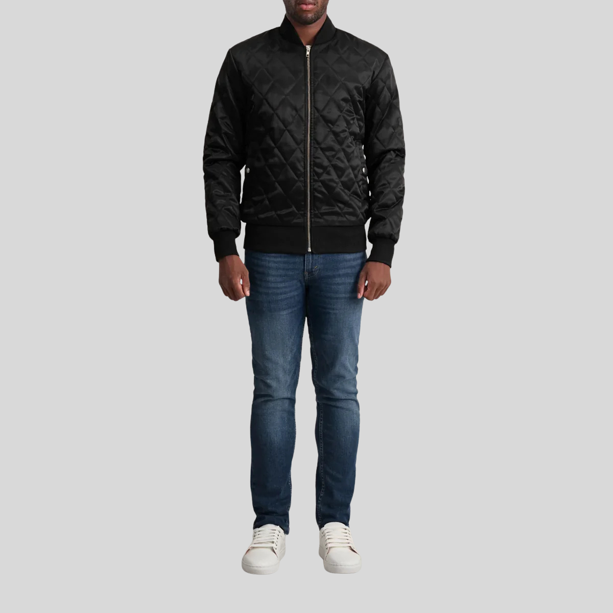 Danson Quilted Black Leather Varsity Jacket for men