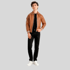 Cooper Heritage Tan Brown Leather Varsity Jacket for men