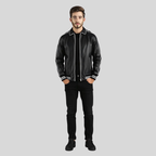 Cooper Black Leather Varsity Jacket – Men’s Hybrid Classic