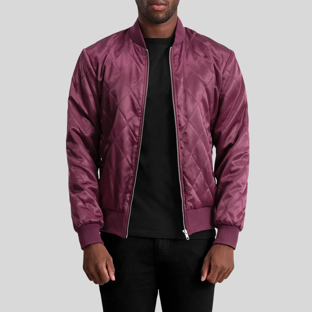 Danson Quilted Maroon Varsity Jacket – Men’s Premium Hybrid