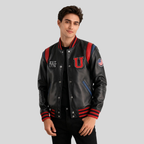 Liberte USA Black Leather Varsity Jacket – Men’s Premium Edition
