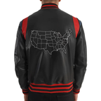 Liberte USA Black Leather Varsity Jacket – Men’s Premium Edition