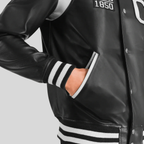 Liberte California Black Leather Varsity Jacket – Men’s Premium Edition