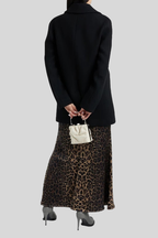 Shalon Women’s Elegant Black Double-Breasted Wool Pea Coat