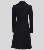Women’s Elegant Black Double-Breasted Wool Coat