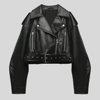 Women’s Asymmetrical Black Leather Motorcycle Jacket