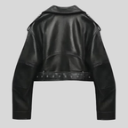 Women’s Asymmetrical Black Leather Motorcycle Jacket