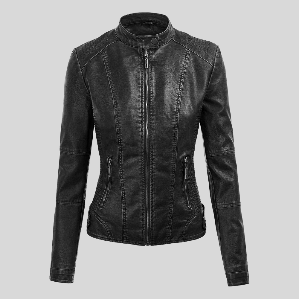 The Timeless Black Leather Moto Jacket with Hood