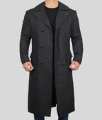 Classic Detective Grey Wool Trench Coat