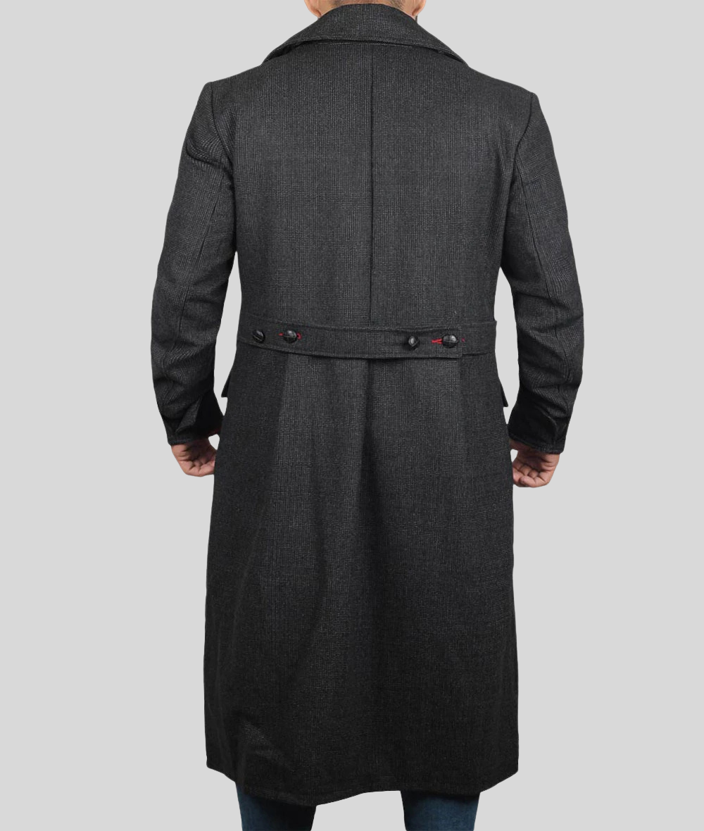 Classic Detective Grey Wool Trench Coat
