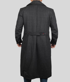 Classic Detective Grey Wool Trench Coat