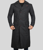 Classic Detective Grey Wool Trench Coat