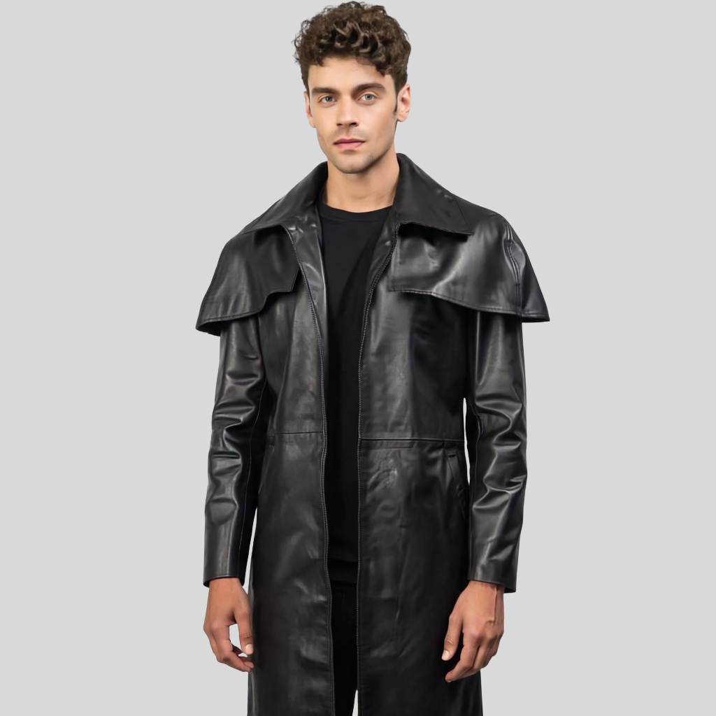 The Timeless Black Leather Duster