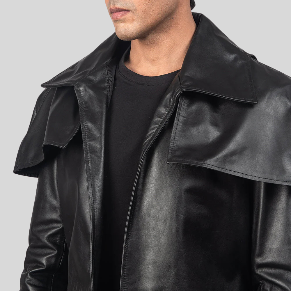 The Timeless Black Leather Duster