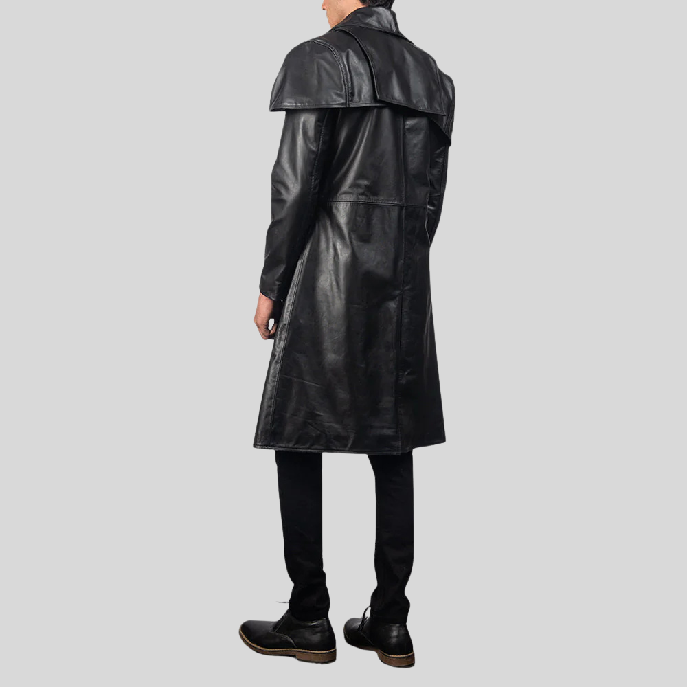 The Timeless Black Leather Duster