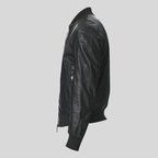 Classic Men’s Black Leather Bomber Jacket for men
