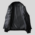 Classic Black Bomber Jacket in Genuine Leather for men