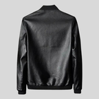 Classic Black Bomber Jacket in Genuine Leather for men