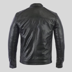 Men's Black Cafe Racer Leather Jacket