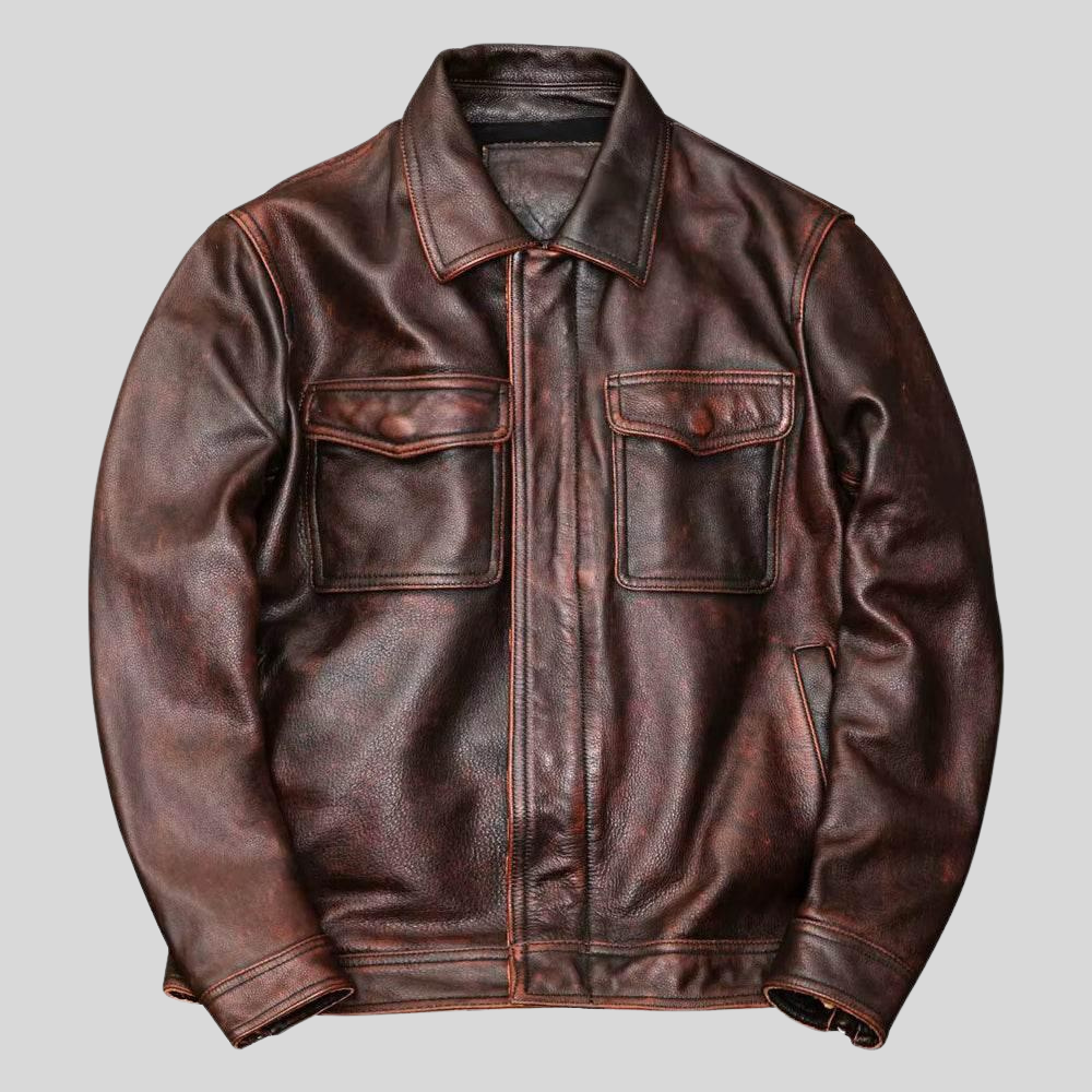 The Heritage Distressed Leather Jacket for men