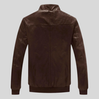 Classic Leather Bomber Jacket with Stand Collar for men