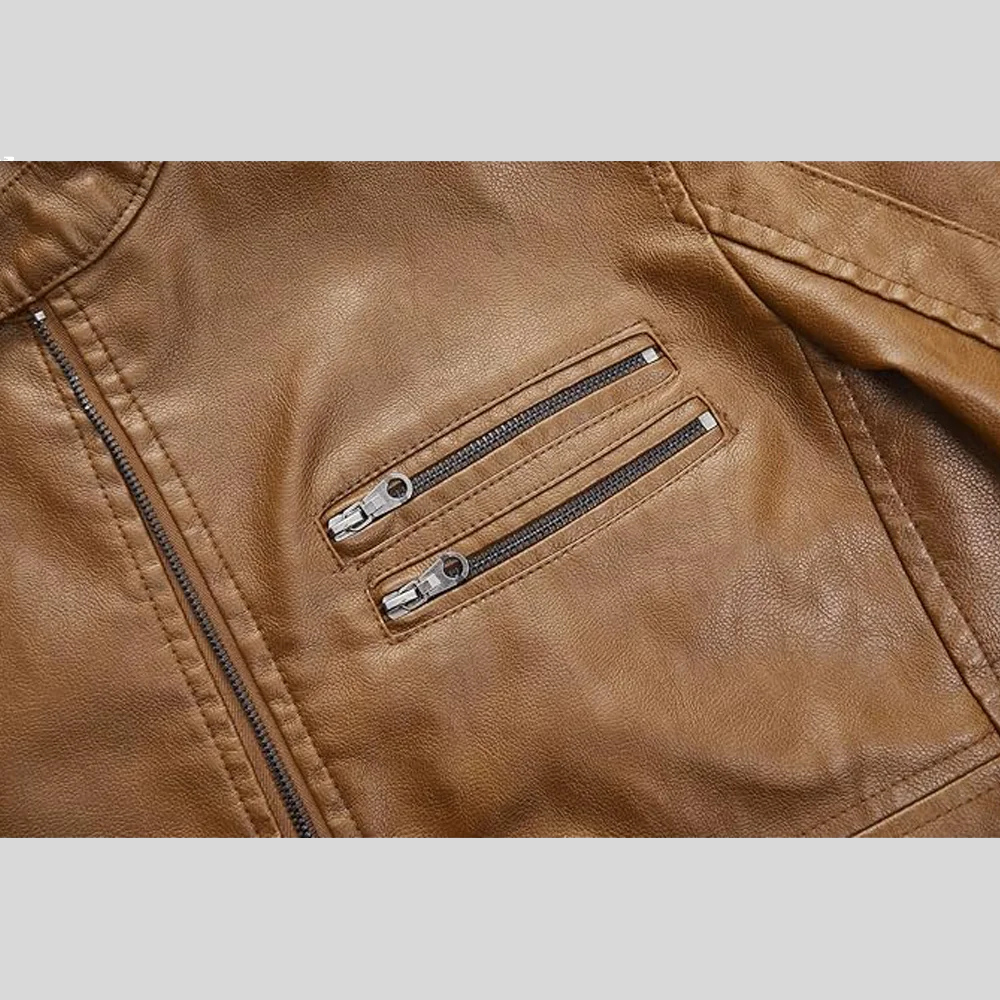 The District Moto Jacket in Brown for men