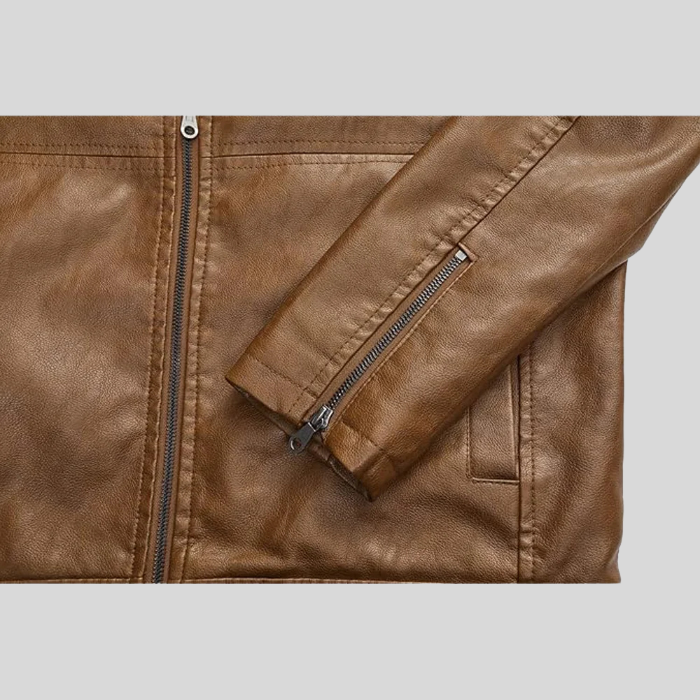 The District Moto Jacket in Brown for men