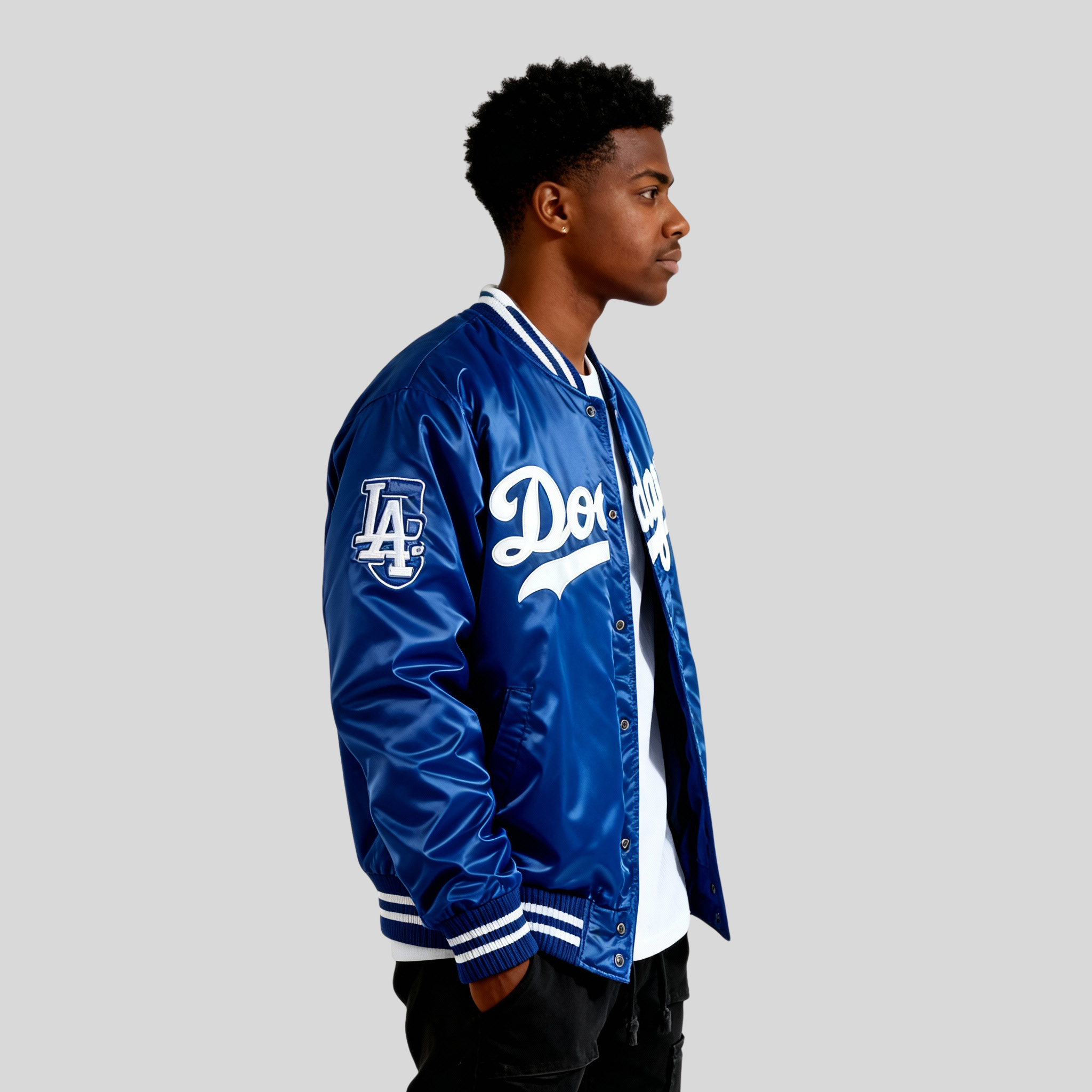 Los Angeles Dodgers Satin Bomber Jacket for men