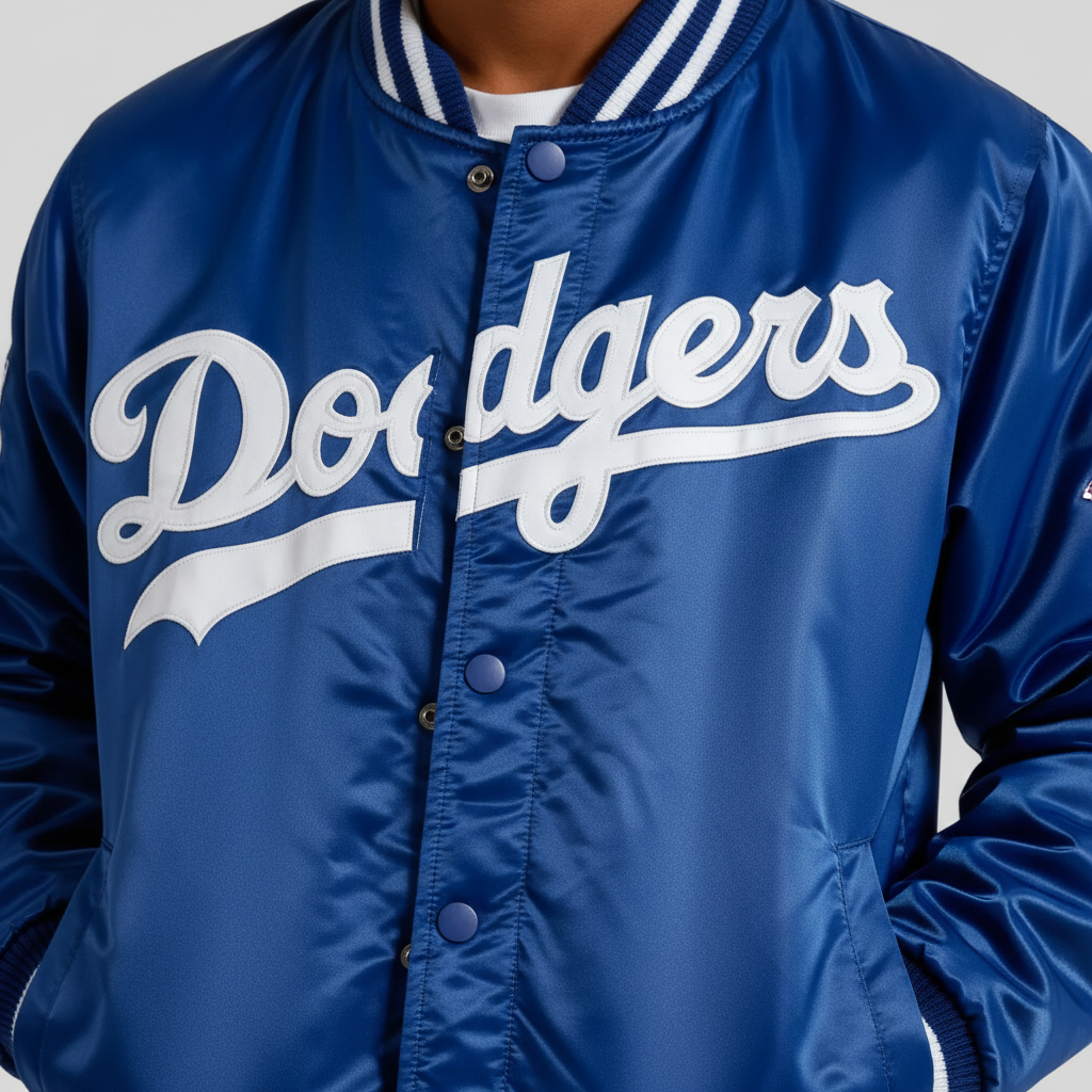 Los Angeles Dodgers Satin Bomber Jacket for men