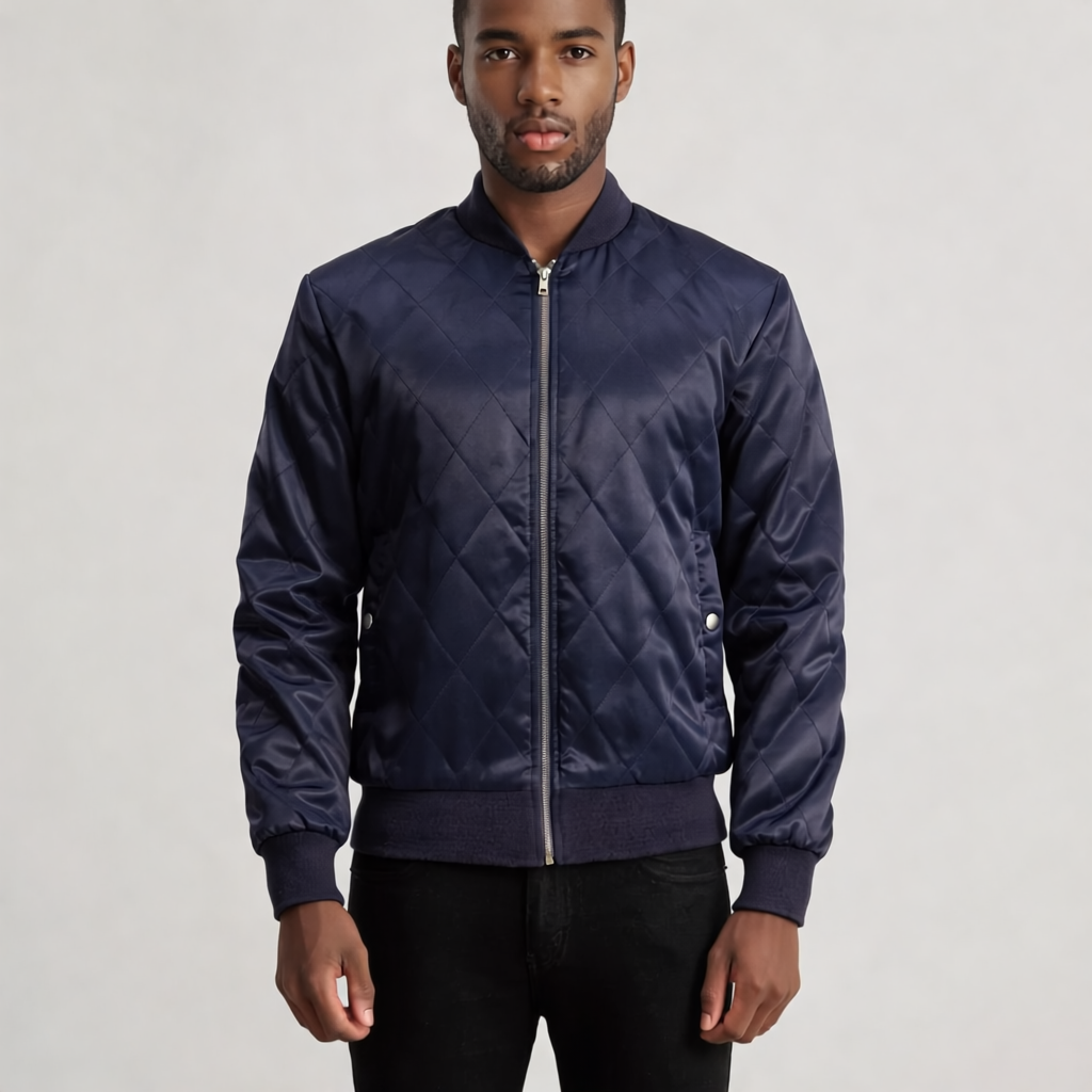 Danson Quilted Blue Hybrid Varsity Jacket – Men’s Modern Style